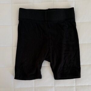 Kyte Baby Black Ribbed Biker Shorts 2T